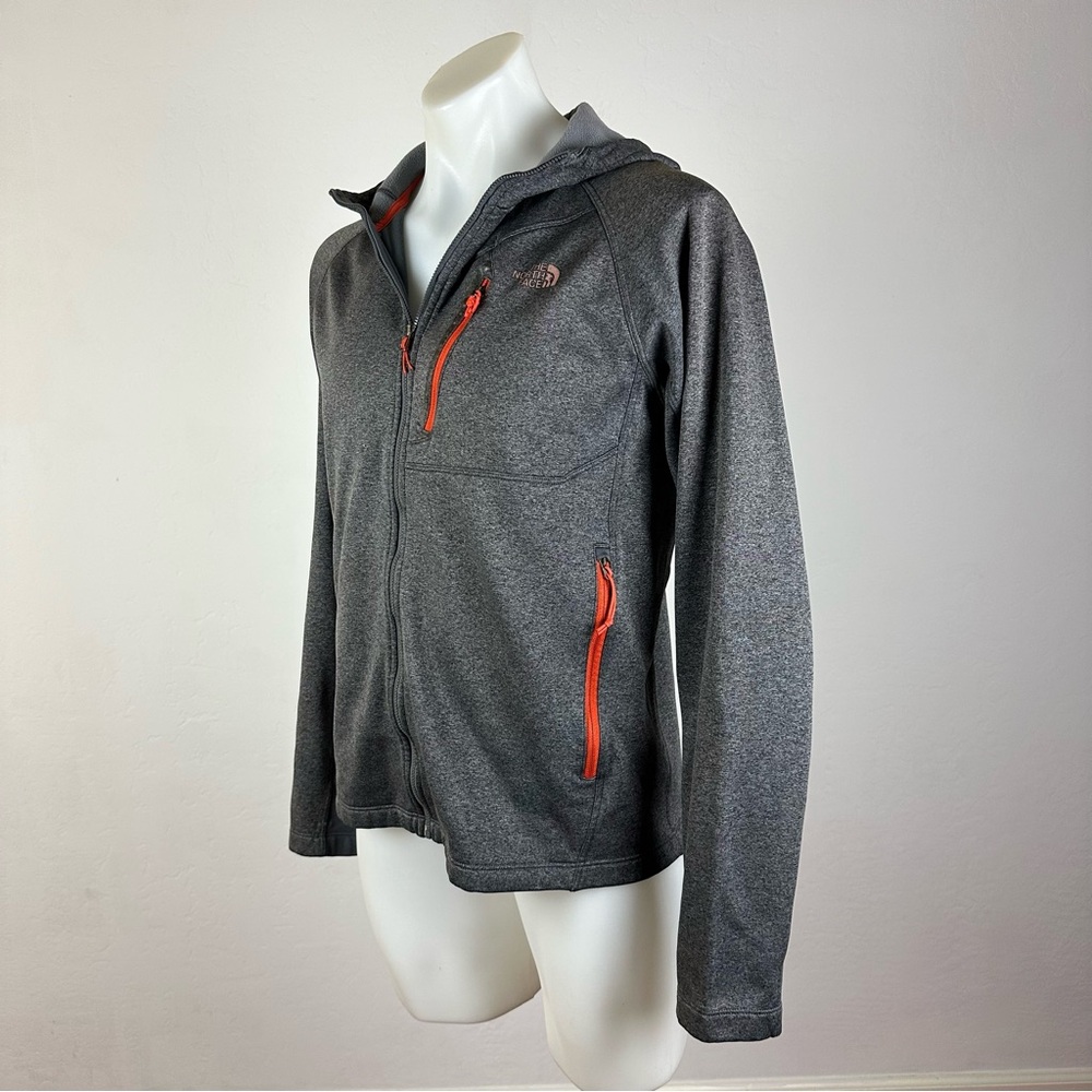 The North Face Gray Hooded Fleece with Orange Accents - Picture 3 of 7